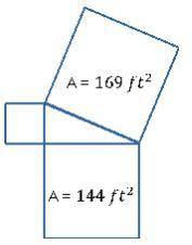 Find the area of the smallest side of the right triangle.

A. 313 ft
B. 5 ft.
C. 25 ft.
D. 13 ft