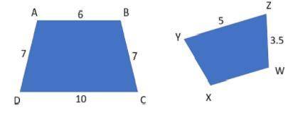 Which of the following pieces of information could you use to conclude that trapezoid ABCD is simil