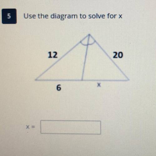 Use the diagram to solve for x