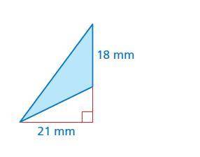 Find the area of the triangle The area is __ square millimeters