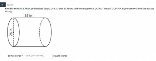 Please solve this surface area