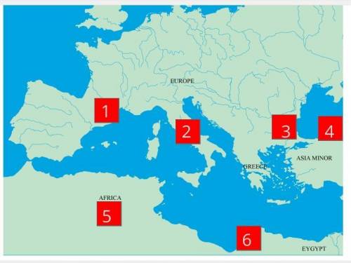 Select the correct locations on the map.

By 500 BC, many city-states of Greece had colonized area