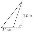 What is the area of the following triangle in square meters? Do not round your answer. [Brainliest