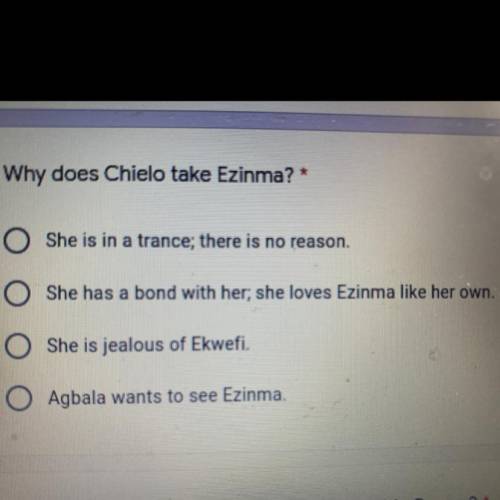 Why does Chielo take Ezinma?