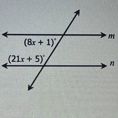 If m||n, solve for x , please don’t send a link