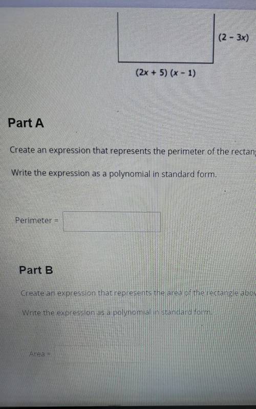 Please help! Write perimeter and area expressions! ​