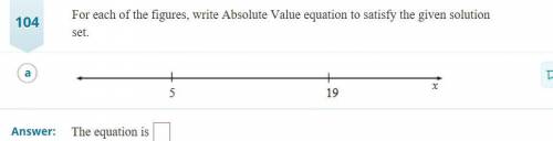 For each of the figures, write Absolute Value equation to satisfy the given solution set.