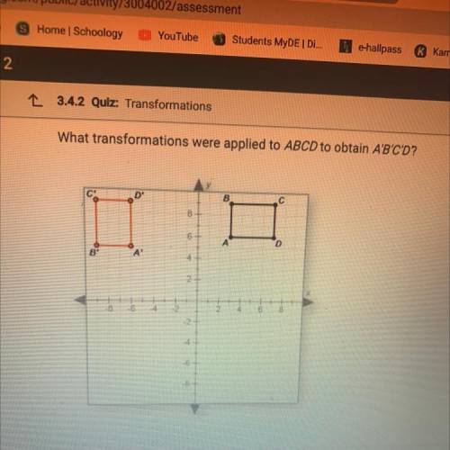 What Transformations were applied to ABCD to obtain A'B'C'D￼