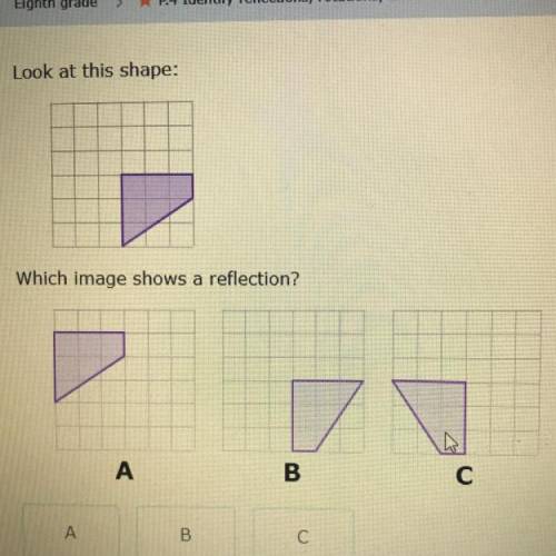 Look at this shape:
Which image shows a reflection?
