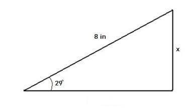 7. Set up the trig equation with the correct values plugged in that you would use to solve for x. *