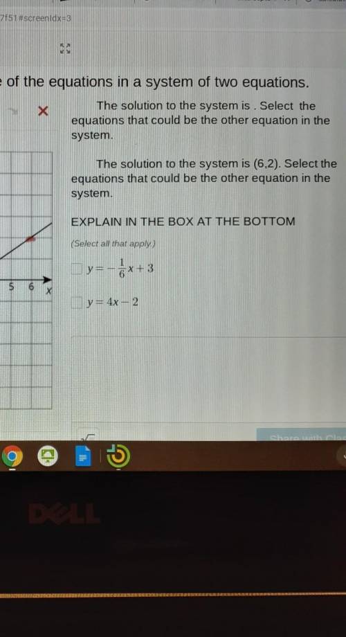 The solution to the system is (6,2). select the equations that could be the other in the system.​