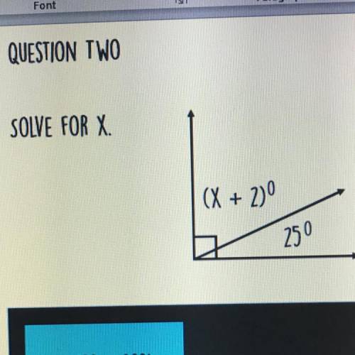 Answer choices:
X=23
X=63
X=90