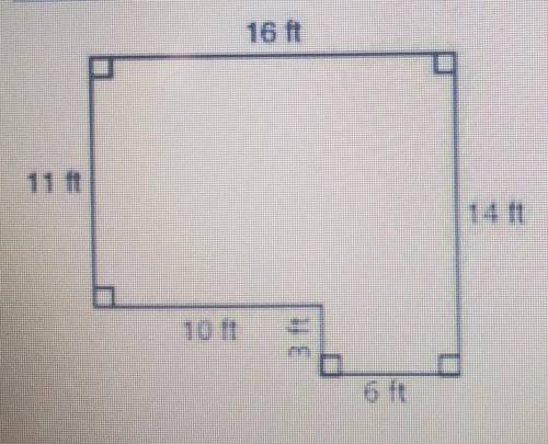 Katie is going to carpet her living room floor and drew the diagram shown below. What is the total