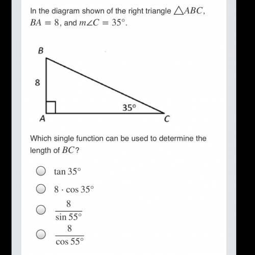 Which single function can be used to determine the length of BC? :v