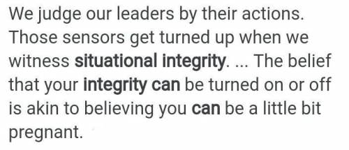Can integrity be situational