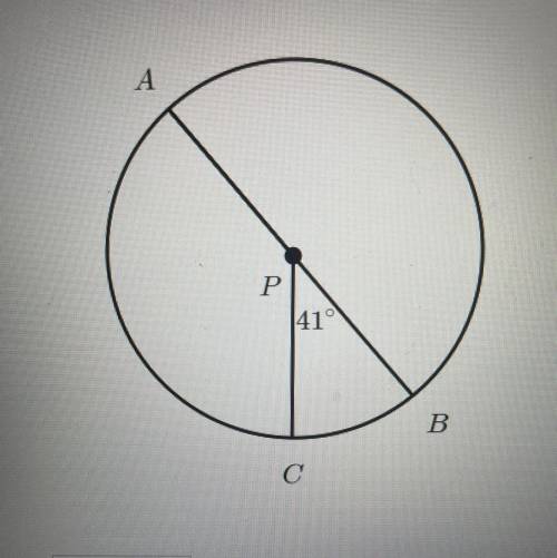 In the figure below AB is a diameter of circle P.

What is the arc measure of major arc ABC on cir