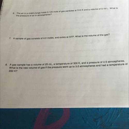 Need help with chemistry practice test: gas law