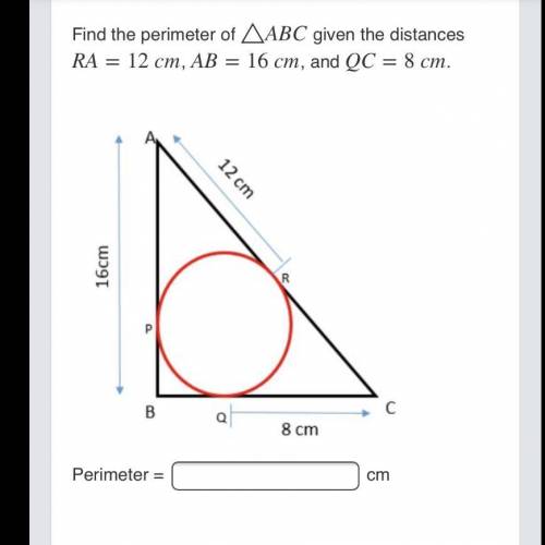 Find the perimeter of triangle ABC....;-: