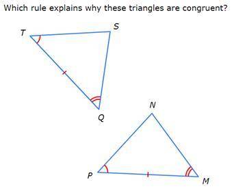 ASA
AAS
SAS
These triangles cannot be proven congruent.