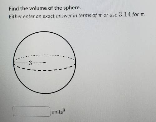Find the volume of the sphere​
