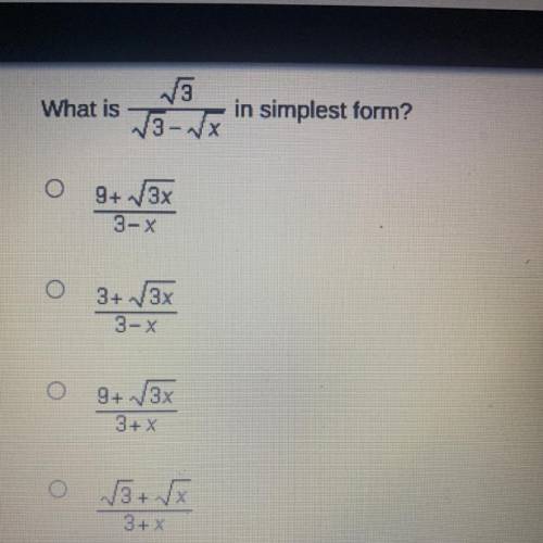 What is √3/√3-√x In simplest form?