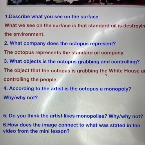 According to the artist is the octopus a monopoly? Why/why not?