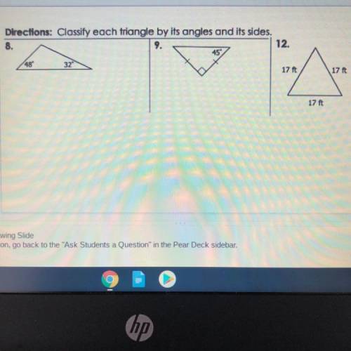 Classify each triangle by its angles and its sides. 
PLSSS ANSWER!