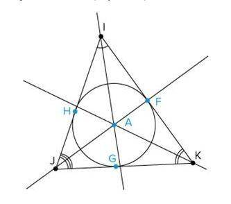 The circle is inscribed in the triangle. What's the name of point A?

Question 11 options:
1) Radi