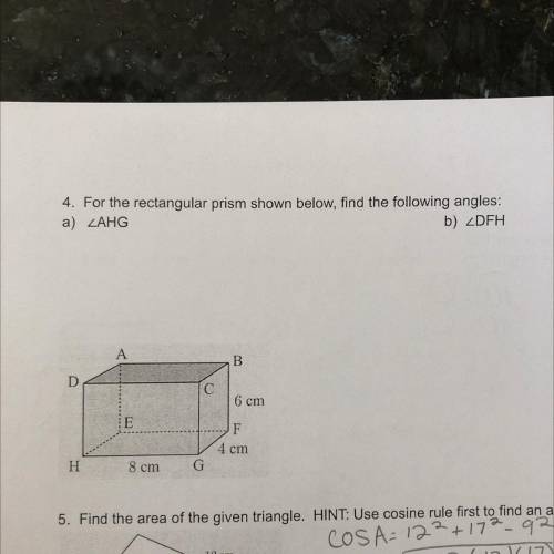 Just question 4 A and B please show work so I can understand it!