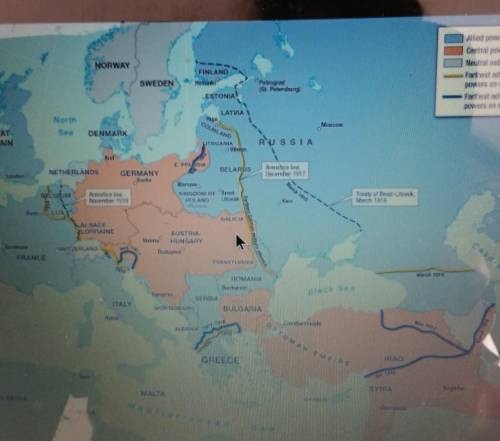3. Examine the map World War I in Europe and the Middle East.

What information does the map provi