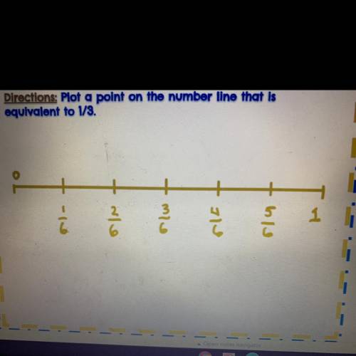 Plot a point on the number line that is equivalent to 1/3