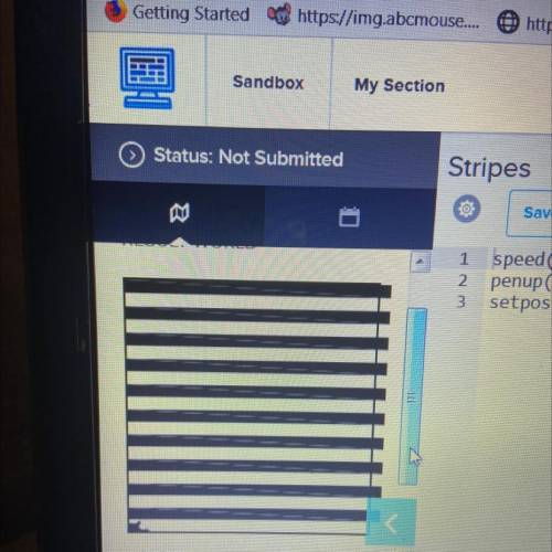 Can anybody help with stripes in codehs ?