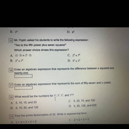Can y’all help me on question 16?!