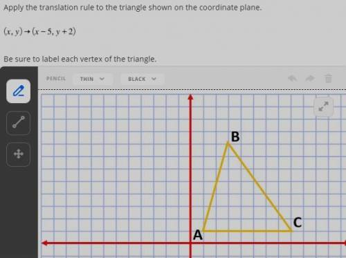 Please help apply the translation rule to the triangle shown on the coordinate plane.