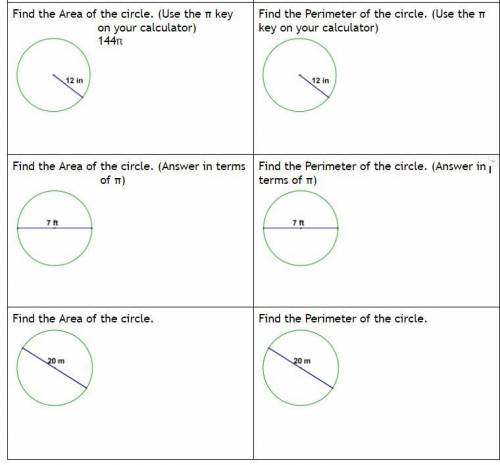 Area and Circumference of a Circle. Very easy. Please don't post a link thanks.