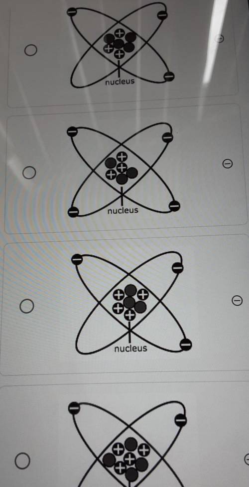 Which of the atoms below has the lowest atomic mass?​