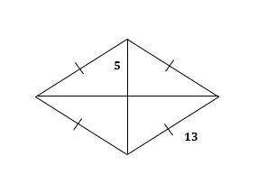 What is the area of the rhombus below?

A
120 units2
B
65 units2
C
130 units2
D
240 units2