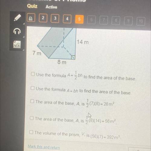 What steps should be taken to calculate the volume of the right triangle prism