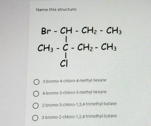 Name the structure need it for chemistry thank you everyone ​