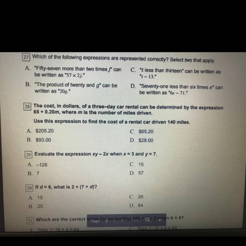 Can y’all help me on question 28