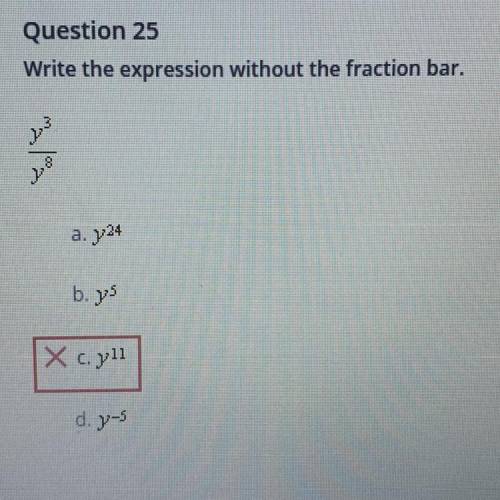 Write the expression without the fraction bar.