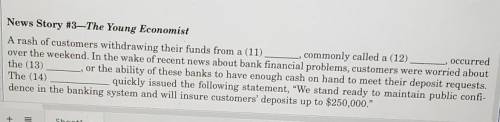 These are the choices fill in the blanks.

asset backed security.bank runcredit default swap. capi