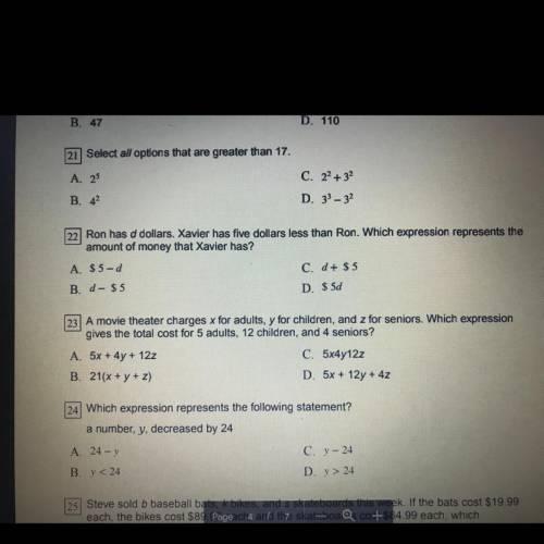 Can y’all help me on question 23?!