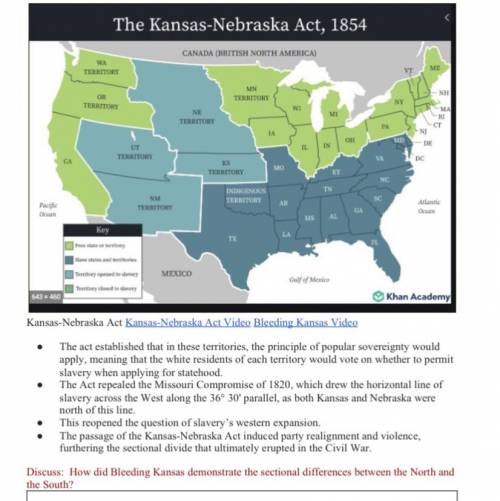 Kansas-Nebraska Act ​Kansas-Nebraska Act Video​ ​Bleeding Kansas Video

● The act established that