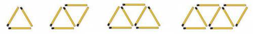 1) How many triangles will be formed by 13 matchsticks?

2) How many matchsticks will be needed to