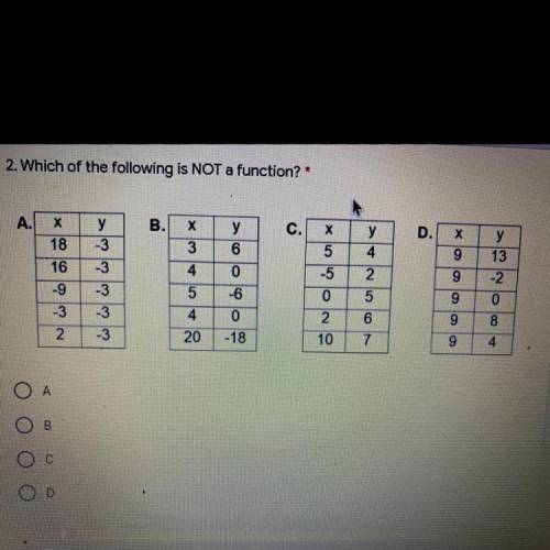 Which of the following is not a function? ANSWER FAST PLEASE!!!