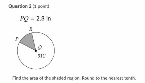 Find the area of the shaded region. Round to the nearest tenth.
