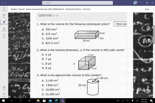 What is the volume for the following rectangular prism?