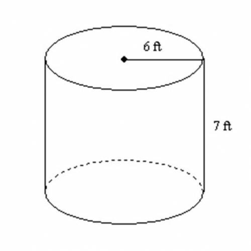 Find the volume of the cylinder to the nearest cubic foot. Use a calculator.