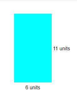 What is the area of the rectangle above?

A. 
72 square units
B. 
66 square units
C. 
17 square un